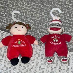 10/$35❤️🏷️2 NWT my first Christmas stuffed animals Christmas Xmas present